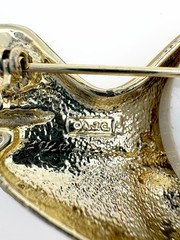 Signed AJC Airplane Brooch Gold Tone Aircraft Pin Vintage Aviation Jewelry Pin