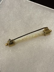 Rare Antique Victorian 15k Yellow Gold Crushed Opal Miners Brooch Pin