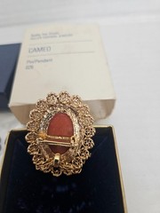 Vintage Fuller Brush Company Cameo Pin/Pendant with Necklace (JLY0284)