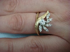 ANTIQUE LADIES FREE STYLE RING VERY CLEAN EUROPIAN CUT DIAMOND 3.7 GRAMS SIZE 6