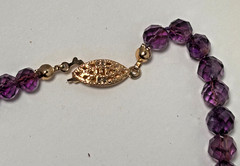 VINTAGE GRADUATED FACETED AMETHYST BEAD 18 INCH NECKLACE