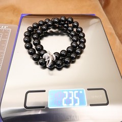 Judith Ripka necklace black onyx sterling silver 925 clasp DMQ signed 18 in