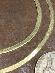 VTG Danecraft Gold Plated 925 Sterling Silver Thick Herringbone Chain 17.75”