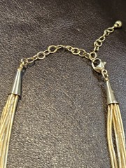 SHUBE Sterling Silver Gold Vermeil Heart Multi-Strand Liquid Chain Necklace