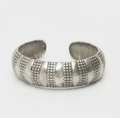 Antique ethnic signed ornate 875 silver cuff bracelet Latvia