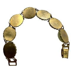 CORO Pegasus Confetti Bracelet Cabochon Pastel Lucite Vintage Gran Retro Dainty