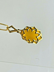 14K Gold Filled Genuine Baltic Amber Necklace Russian Butterscotch Egg Yolk 老琥珀