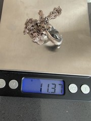 Vintage Dolphins Pendant 925 Sterling Silver Mystical 29″ Chain Glass Orb S71