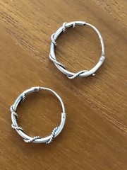 Beautiful Simple Bali Hoop earrings With Wire 0.75”Diameter,sterling silver New