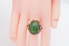 Vintage Taxco Mexico Sterling Silver 925 Turquoise Ring Size 9.75