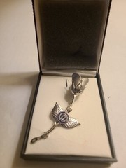 Vintage Silvertone Rose Stem Brooch 2.5 Inches Unsigned 1960-1970 Elegant…