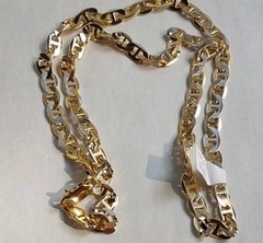 Beautiful Vtg 23″ GoldTone Ladies Necklace Anchor Style Chain w/Original Sheen
