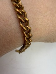 Vintage Bracelet Sweetheart Chain Brass? 7 Inches Lightweight