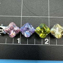 Vintage Suzanne Somers MultiColor Faceted/Square CZ 925 Silver Bracelet 7.5 in