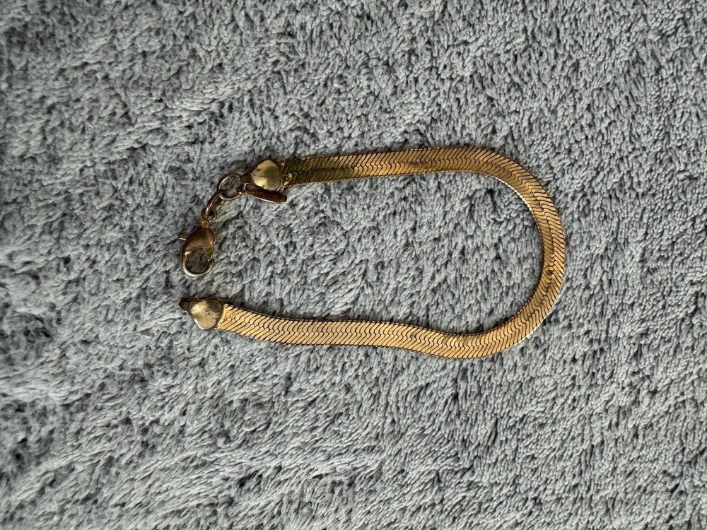 Vintage Signed NAPIER GoldTone 7” Flat Chain Classy Career Casual Bracelet