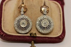Stunning Art Deco Round Cut Lab Created Diamond 925 Silver Engagement Earrings