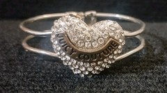 Vintage Juicy Couture Hinged Bangle Bracelet Puffy Heart
