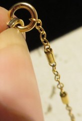 Vintage Gold Tone Dainty Tube Station Necklace Spring Ring Clasp 16-19″ Adj Unbr