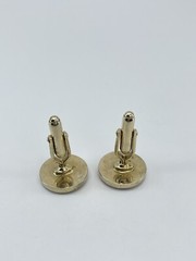 Vintage Anson Gray Mother of Pearl mens cufflinks round gold tone bullet back