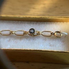 Vintage Marathon 12k Gold Filled Bracelet Faceted Blue Topaz Rhinestones 6”