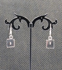 Vtg Sterling Silver Greek Key Maze Spiral Square Shape Hook Dangle 925 Earrings