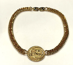 PAKULA CUBAN LINK GOLD CHAIN DRAGON PENDANT 15″ NECKLACE EUC