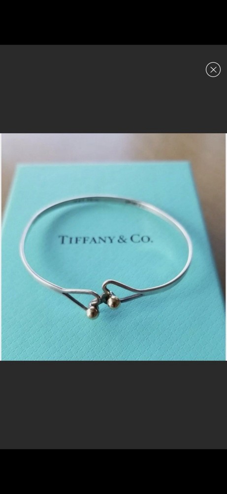 Woman’s Vintage Bracelet Design Tiffany&CO.Sterling 14k Gold Mea 2.5 Inch
