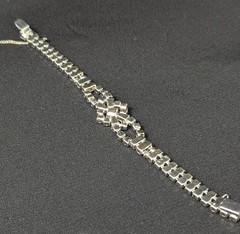 Brilliant Parco Rhinestone 50’s Bracelet Baguette Round Square Clear 7.25″