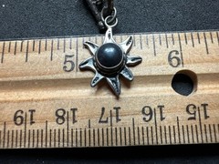 5.75g Vintage Sterling Silver 925 Sunburst Beaded Pendant Necklace 16 in M