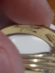Uncas gold plated opal and rhinestone accent ring size 11.75