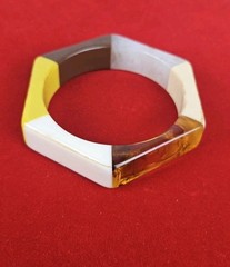 Vintage Multicoloured Lucite Resin Bangle hexagonal Bangle Geometric