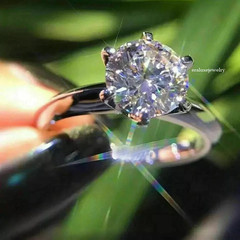 3 CT Round Cut Lab Created Diamond 14K White Gold Finish Wedding Solitaire Ring