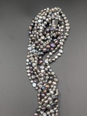 Freshwater Black River Pearls Necklace-Abalone, Mother-of-pearl Pendant