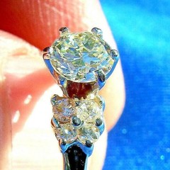 Original EARTH MINED DIAMOND Deco Engagement Ring 14K GOLD Vintage Solitaire S 6