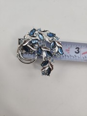 Sarah 1958 Coventry Vintage Blue Champagne Rhinestone Silver Tone 3 Piece Set