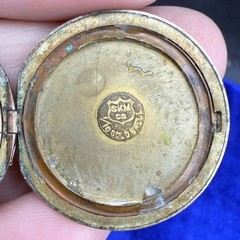 Vintage SKM Co. Gold Filled Locket Pendant Circle Engraved READ