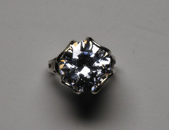Sterling Silver And 14k Gold Accents 925 & 14k With Cubic Zirconia Gem Size 7