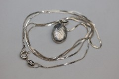 Engraved Locket Pendant Necklace Sterling Silver