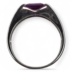 Vintage Sterling Silver 925 Purple Topaz Faceted Gemstone Ring Size 11.25