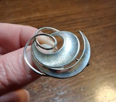 Vintage German K&L 835 Silver Sculptural Brooch Pin 4.2g MCM See Pics/Descriptio