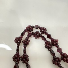 Bohemian Garnet Grape Cluster Necklace Vintage 34″ Long 90 grams