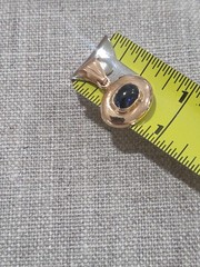 Vintage 18k Rose Gold Dark Blue Stones I.4gr