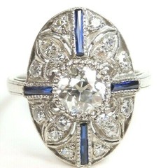 Antique Diamond Engagement Ring Size 5 UK-J1/2 Platinum EGL USA
