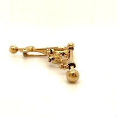Vintage 12K Gold Filled JMS Rare Scrolled Flourish Ornate Brooch Pin
