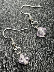 Vintage 1.1” Pink Dice Lucite Beaded Dangle Earrings