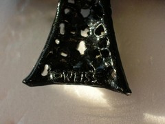 Vintage Weiss Black Maltese Cross Pendant Jet Glass Rhinestones 2″ Estate Find
