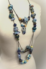 One of A Kind Chloé Paris Signed Runway Ceramic Art Statement Necklace