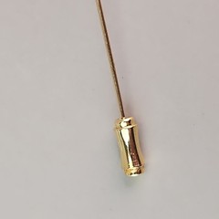 Vintage Flower Stick Pin Pink Enamel 21mm Gold Tone 3″