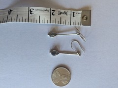 Vintage real silver & gem drop dangle earrings. 4 pairs. Delicate & pretty