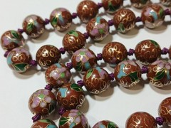 Cloisonne Strung 12mm Beaded Necklace 28″